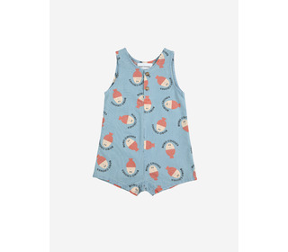 Morning Egg all over denim playsuit - Bobo Choses