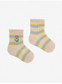 Flower Stripes short socks