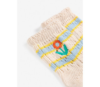 Flower Stripes short socks - Bobo Choses