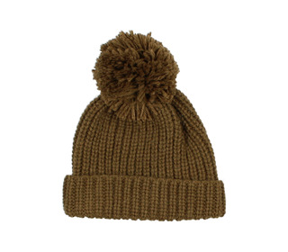 Pom pom soft knit hat - kaki - Búho