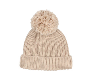 Pom pom soft knit hat - natural - Búho