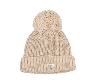 Pom pom soft knit hat - natural - Búho