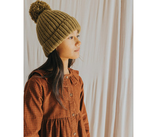 Pom pom soft knit hat - kaki - Búho