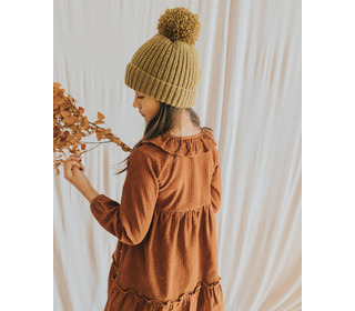 Pom pom soft knit hat - kaki - Búho