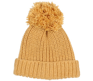 Pom pom soft knit hat - amber - Búho