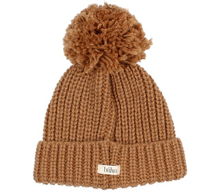 Pom pom soft knit hat - toffee - Búho