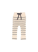 BB Rib knit pants - ecru/navy