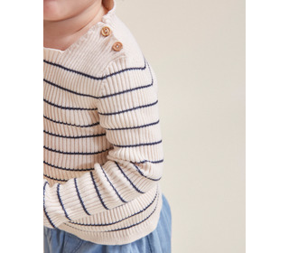 BB Rib knit jumper - ecru/navy - Búho