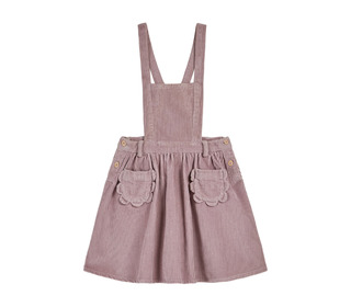 Robe tablier poches fleurs - mauve - Emile et Ida