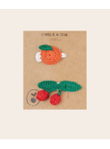 Lot de 2 barettes fruits - multico