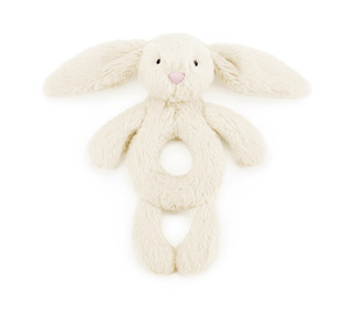 Bashful cream bunny ring rattle - Jellycat