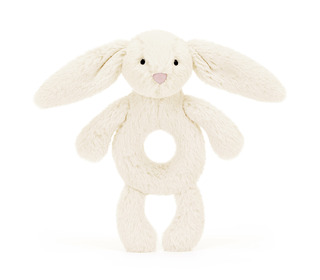 Bashful cream bunny ring rattle - Jellycat