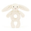 Bashful cream bunny ring rattle - Jellycat