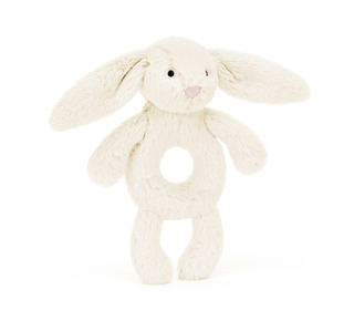 Bashful cream bunny ring rattle - Jellycat