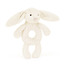 Bashful cream bunny ring rattle - Jellycat