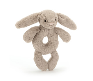 Bashful beige bunny ring rattle - Jellycat