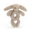 Bashful beige bunny ring rattle - Jellycat