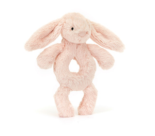 Bashful blush bunny ring rattle - Jellycat