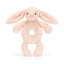 Bashful blush bunny ring rattle - Jellycat