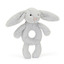 Bashful silver bunny ring rattle - Jellycat