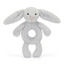 Bashful silver bunny ring rattle - Jellycat