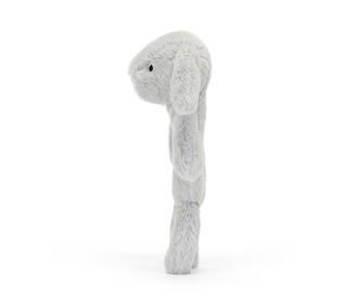 Bashful silver bunny ring rattle - Jellycat