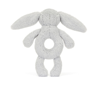 Bashful silver bunny ring rattle - Jellycat