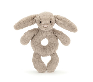 Bashful beige bunny ring rattle - Jellycat