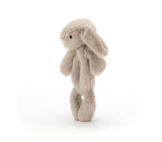 Bashful beige bunny ring rattle - Jellycat