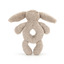 Bashful beige bunny ring rattle - Jellycat