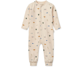 Birk printed pyamas jumpsuit - aviator / ecru - Liewood