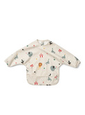 Merle printed cape bib - circus / sandy