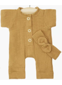 Combinaison Lili et son headband en gaze de coton - camel