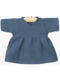 Robe Faustine en coton double gaze - bleu outre-mer