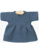 Robe Faustine en coton double gaze - bleu outre-mer