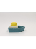 Upcycled rubber bath toy - boat yellow