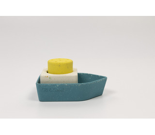 Upcycled rubber bath toy - boat yellow - Oli & Carol