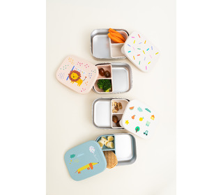 Stainless steel lunchbox with removable compartments - flying dog - The Cotton Cloud