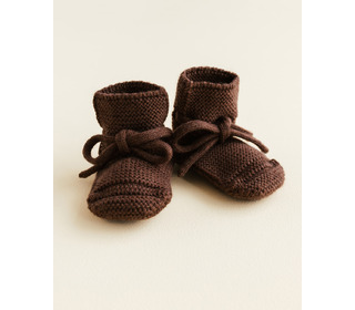 Booties - dark brown - Hvid