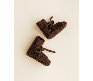 Booties - dark brown - Hvid