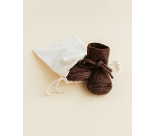 Booties - dark brown - Hvid