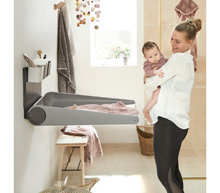 Leander Wally wall mounted changing table, dusty grey - Leander