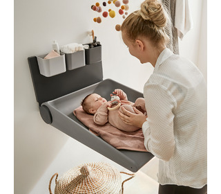 Leander Wally wall mounted changing table, dusty grey - Leander