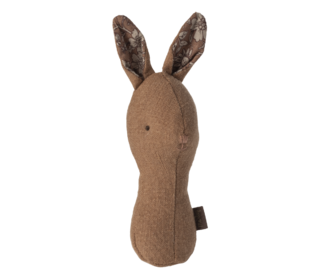 Lullaby friends, bunny rattle - chocolate - Maileg