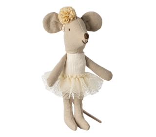 Ballerina Mouse, Little sister - off white - Maileg