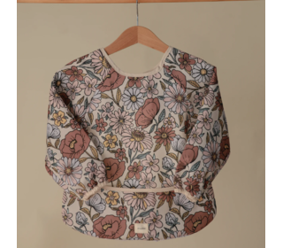 Long sleeve bib - retro flowers - Mushie